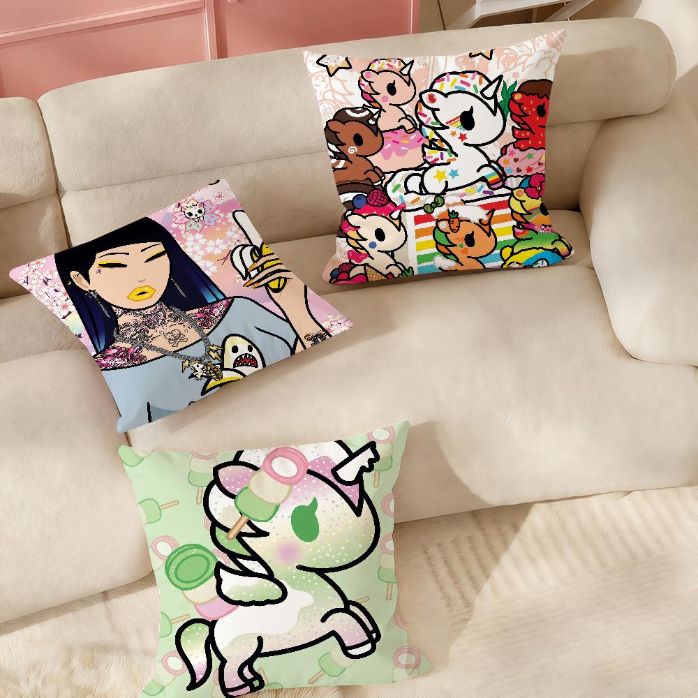 Trendy Brand Ttokidokis Cartoon Cute Pillow Case Suitable For Bedrooms Living Rooms Cars Home Decoration