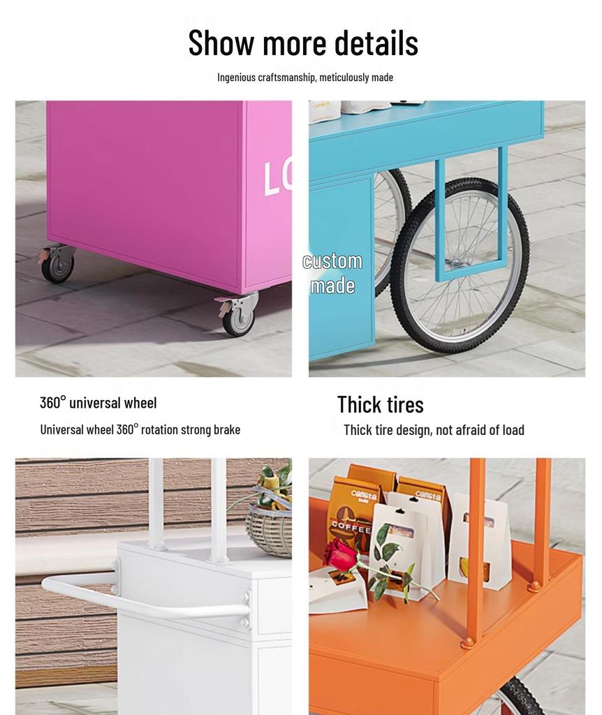 Street Stall Cart for Hotel Exhibitions, Mall Flower Displays, Specialty Promotions, and Event Showcases