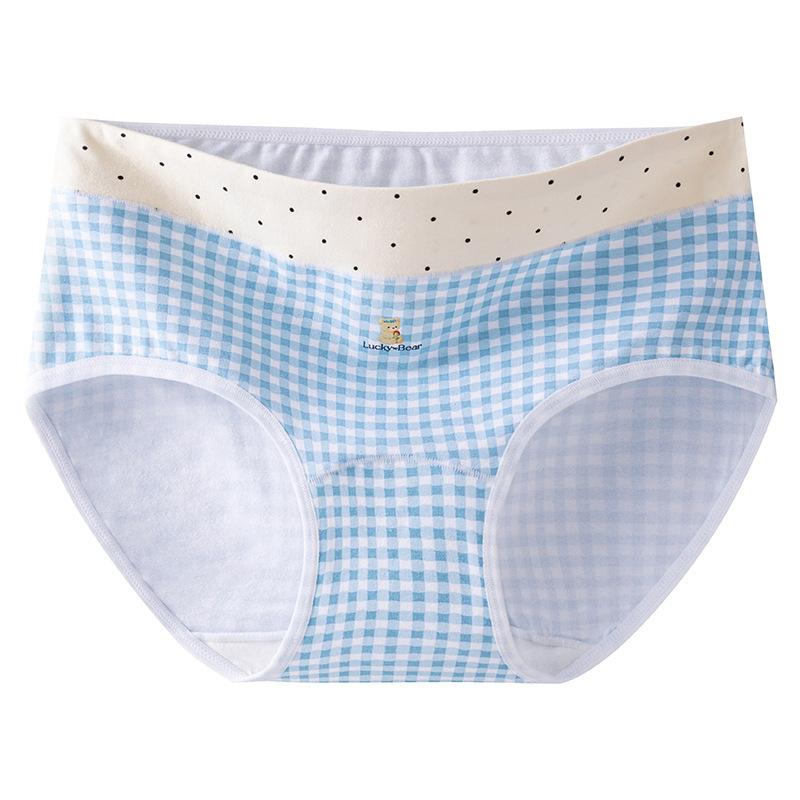 Women Mid Waist Pure Cotton Antibacterial Extended Crotch Ladies Daily Underwear Panties