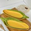 Cartoon Creative Hand-painted Corn Ceramic Plate Relief Personalized Trend Fruit Snack Plate Refreshment Plate 2PCS