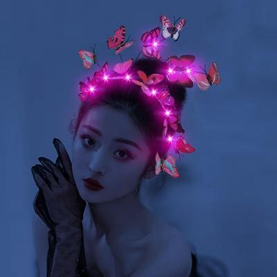 LED Butterfly Christmas Colorful Headpiece Party Favors Hair Hoop Wedding Birthday Glowing Headband