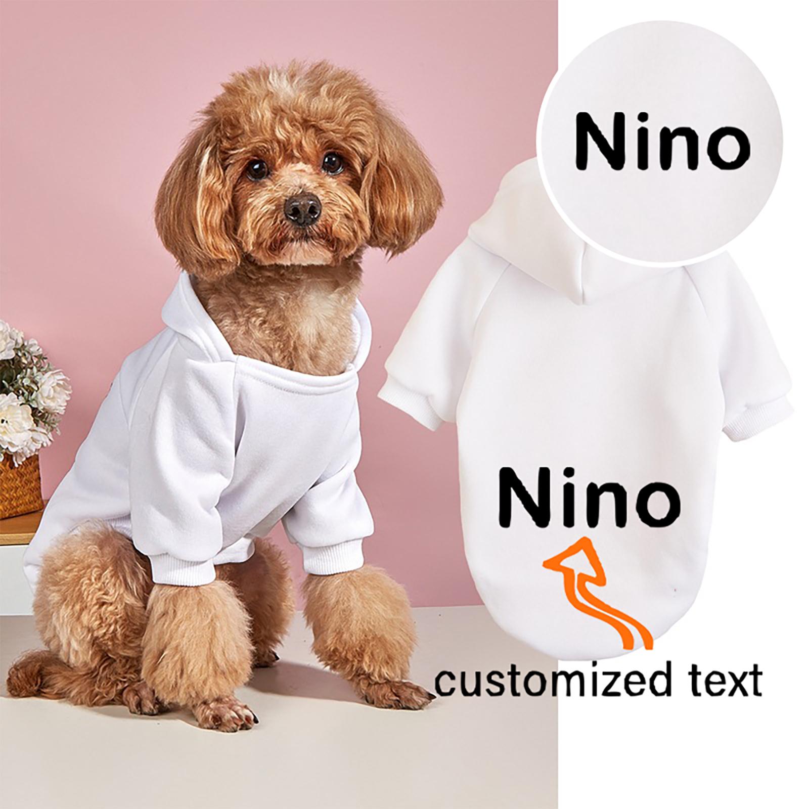 

Custom Hoodie For Small Medium Pet, Personalized Photo/Text Pet Warm Pullover Pet Hoodie Custom Sweatshirt XS белый