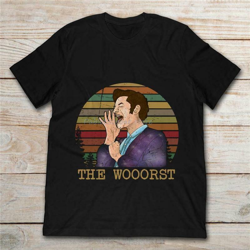The Wooorst Jean Ralphio Parks And Recreation Funny Meme Sunset Black TShirt crew neck Printed Tee Shirt S