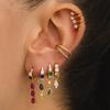 Korean Stainless Steel Multicolor Crystal Water Drop Dangle Earrings for Women Unique Y2k Ear Piercing Earring Fashion Jewelry