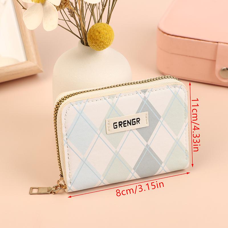 Cute Women'S Short Wallet Brief Purse For Women Card Wallet Pu Girls Students Pocket Zipper Key Bag Cartoon Handbag Card Holder