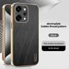 Stripe Thread Texture Leather Back Plating Case For OPPO Reno14 Reno13 Pro F 5G Anti Fingerprint Slide Camera Protector Shell