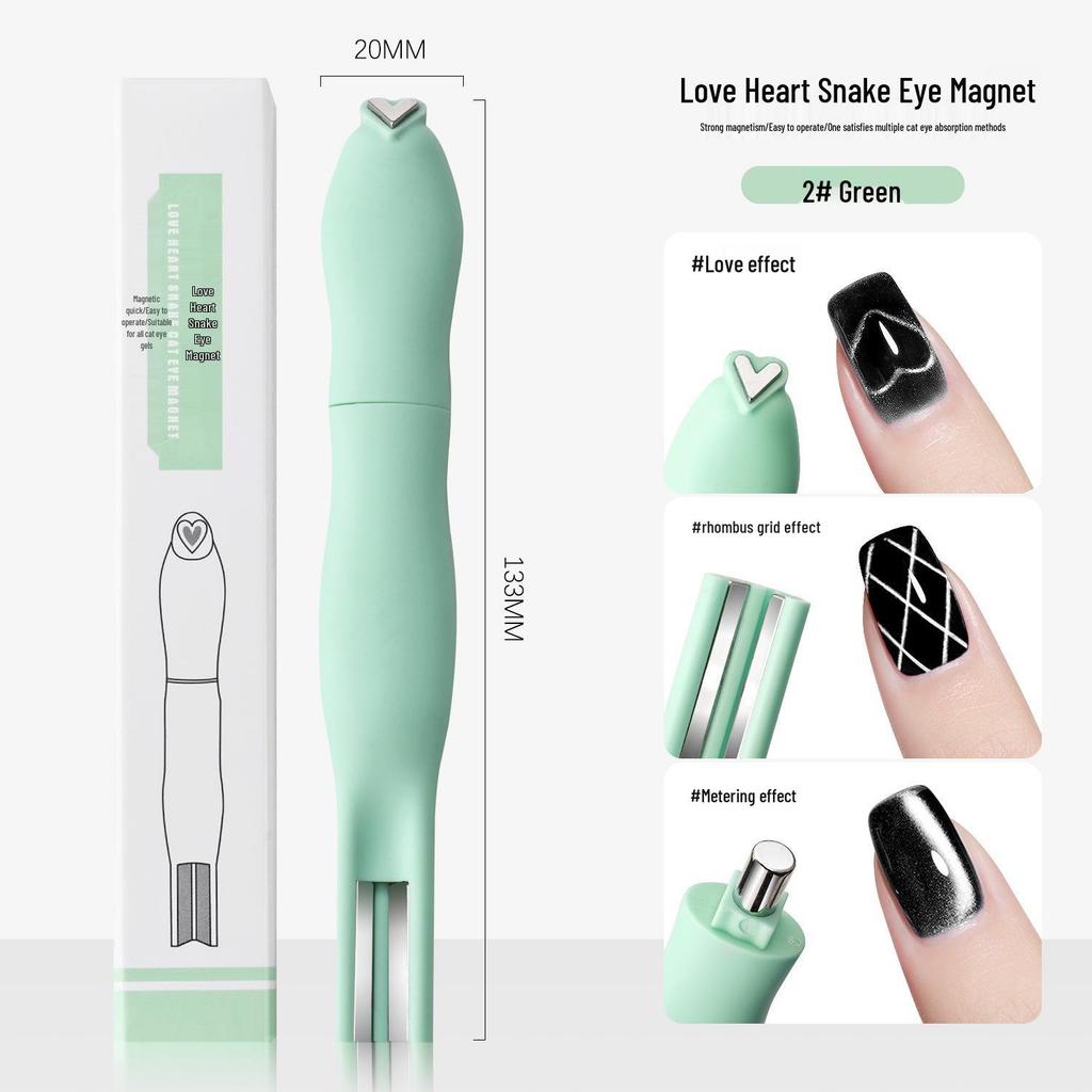 3-in-1 Nagelkunst Magneet: Hart, Slang, Kattenoog Gel Nagellak Sterk Multifunctioneel Magnetisch Gereedschap