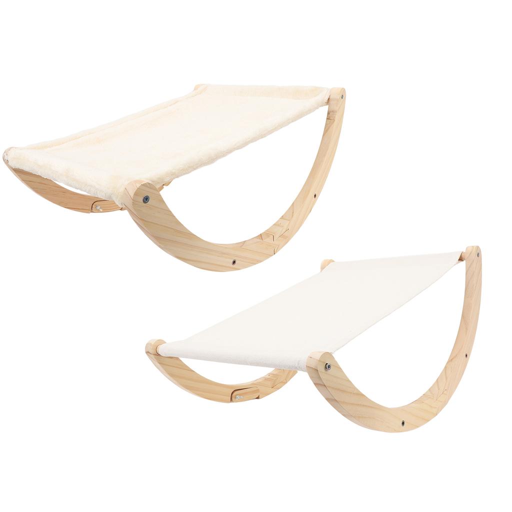 Wooden Cat Hammock Foldable Antislip Easy To Assemble Elevated Pet Hammock Bed Furniture for Indoor