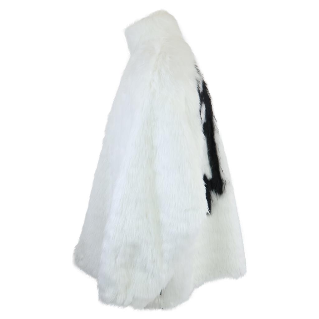 Balenciaga Domestically Authorized 22AW 721789 TNQ30 Back BB Zip-up Fur Coat Jacket/Fur Coat Jacket 32 White X blackUsed