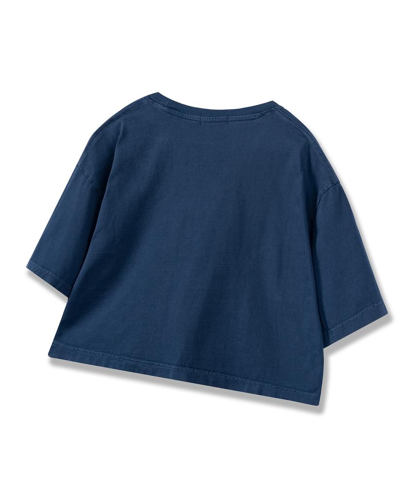 Descheuis Everyday Pigment Crop Short Sleeve T-Shirt (W) Navy