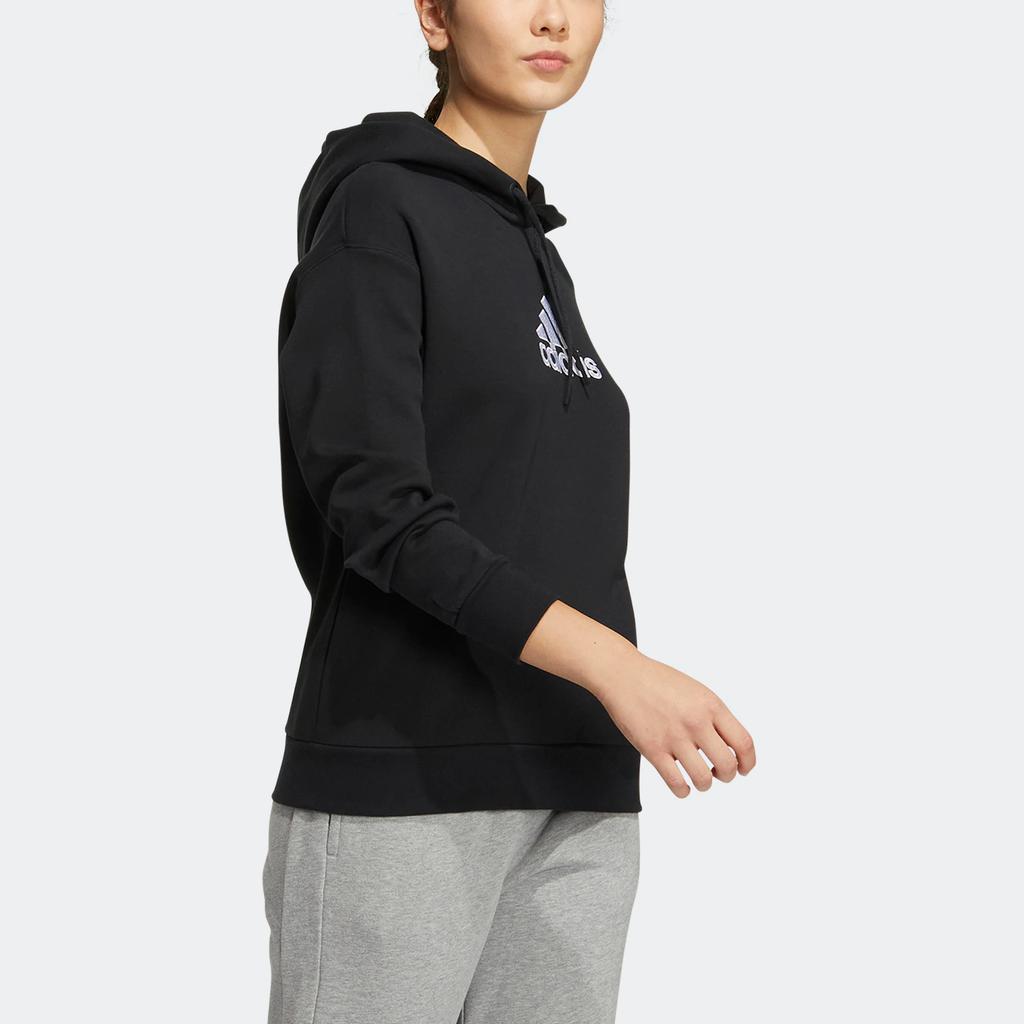 Adidas Essential Logo Hoodie Long Sleeve Sweatshirt Women Tops Black HM7069