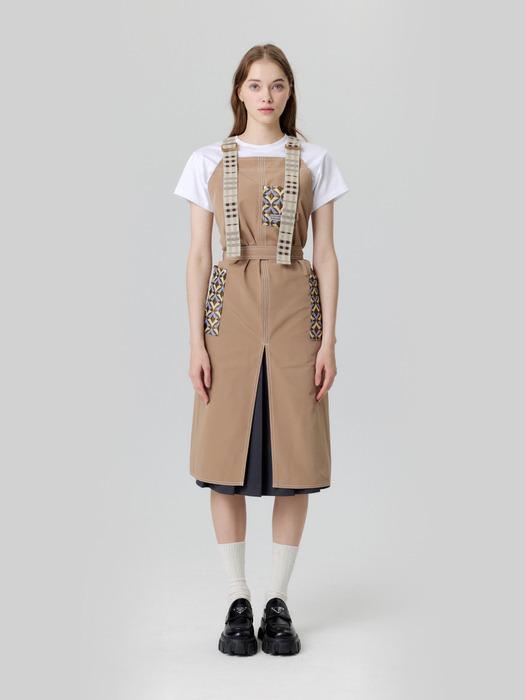 SOODAL COMPANY Spanish Check Apron beige