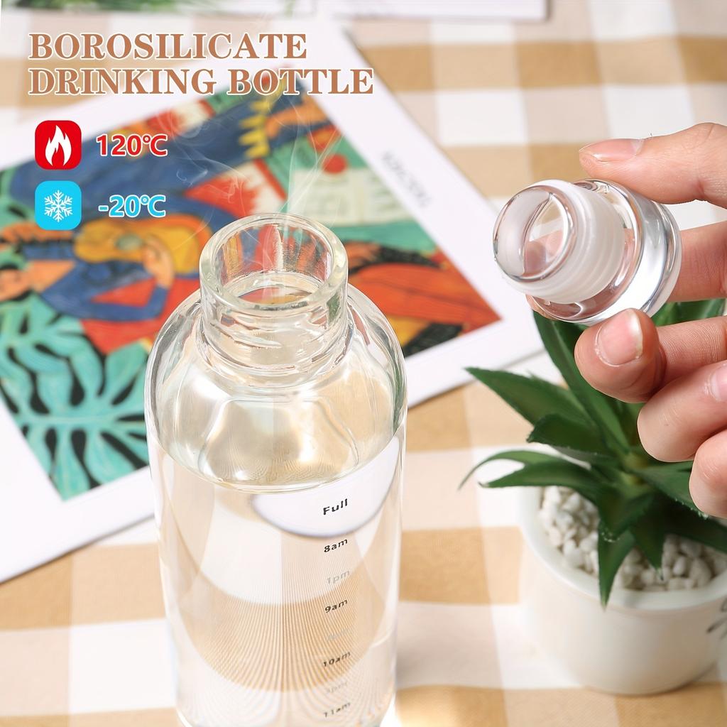 111/711ml Water Bottle With Time Marker Cover For Water Drink Large Capacity Plastic Transparent Milk Juice Cup Birthday Gift