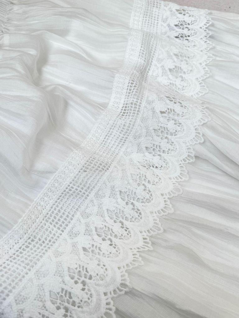 Koreanischer Stil A-Linien-Spitzenbesatz Midi-Rock 2026 - Hochtailliertes Schichtkuchen-Design