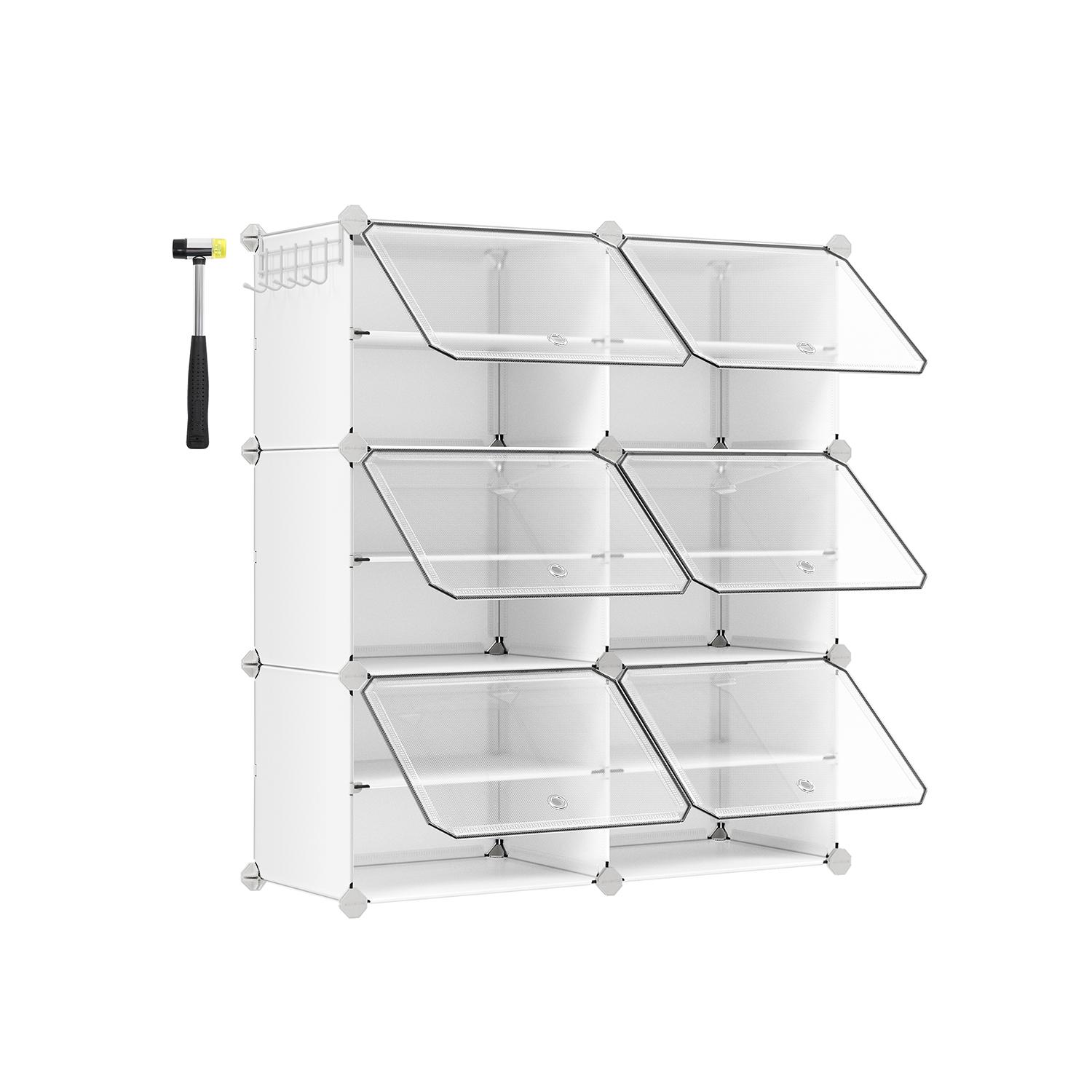 SONGMICS Interlocking Shoe Rack Cabinet, 6-Slot