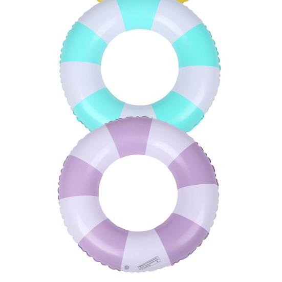 Kinder Schwimmring Starker Auftrieb Buntes Streifenmuster Verdickte Schwimmflügel Umkippsicher PVC Poolwasser Aufblasbarer Schwimmkreis Wasserspielzeug