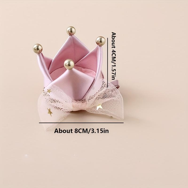 Birthday hat crown hairpin, birthday cake hat net-silk bow crown clip, princess photo accessory hair decoration