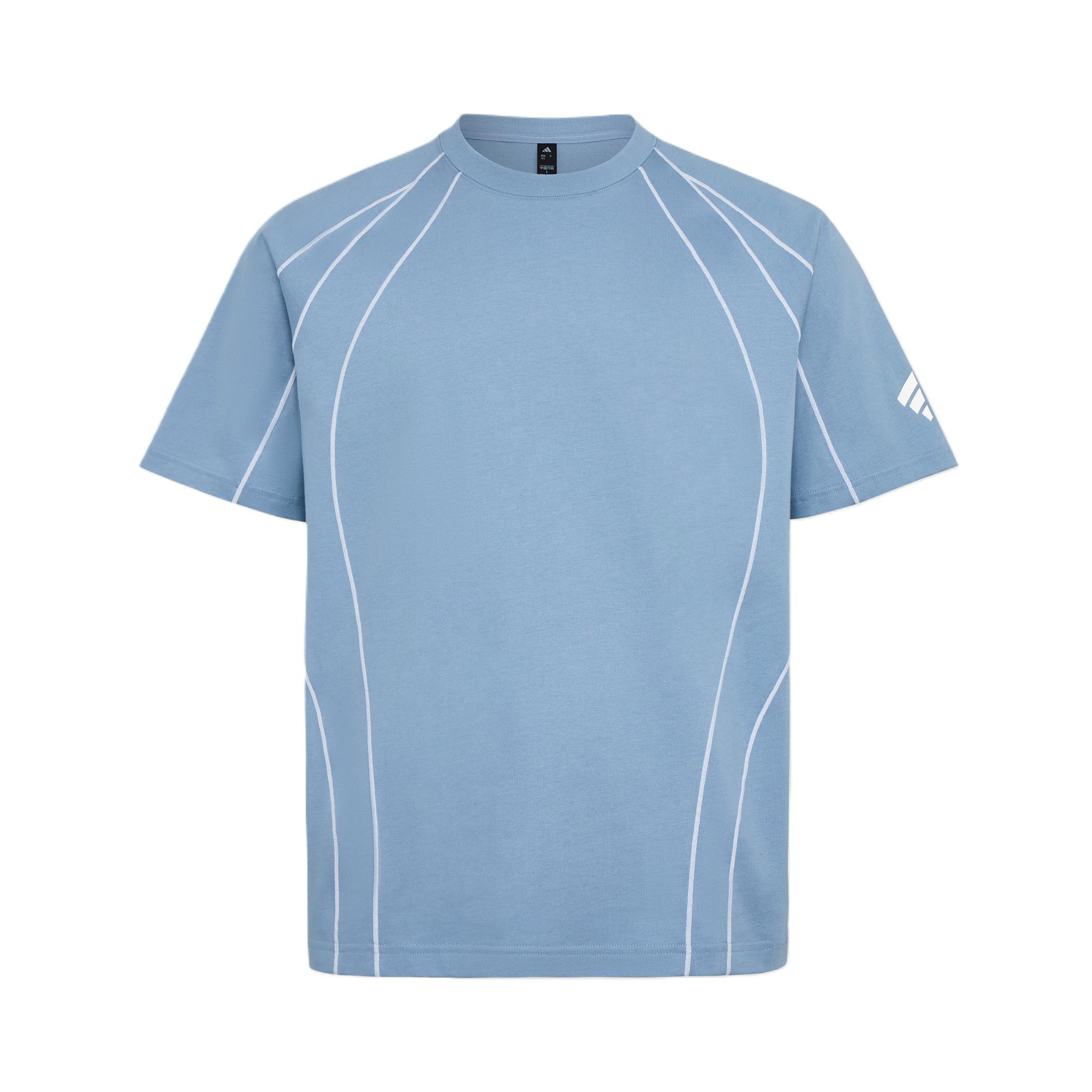 Adidas T Shirts Men s Texture Blue Crew Neck KY5644 2XL