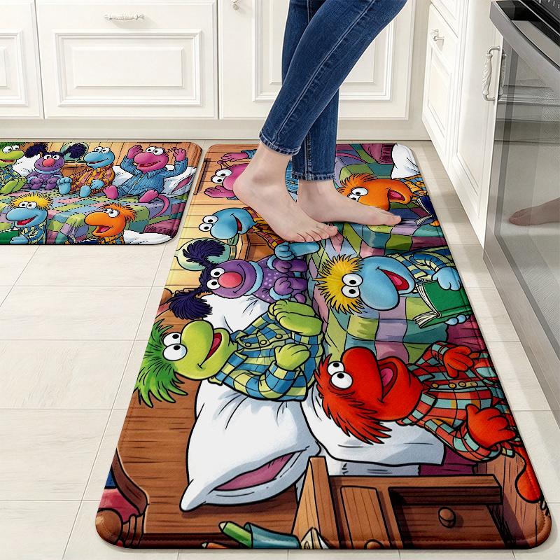 Sesame Street4 Flannel Kitchen Mat Christmas Soft Area Rug Non Slip Floor Carpet Home Decoration