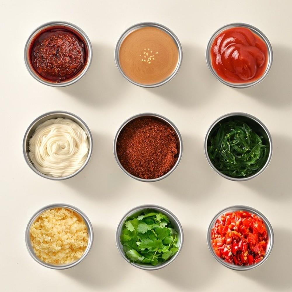 304 Stainless Steel Storage Containers Easy Clean Dipping Dish Portable Sauce Cup  Food Storage
