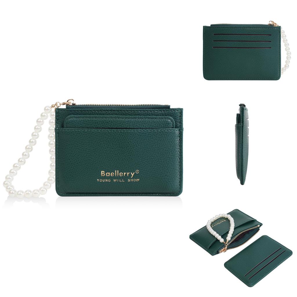 Women's INS Style Pearl Zipper Card Holder & Coin Purse