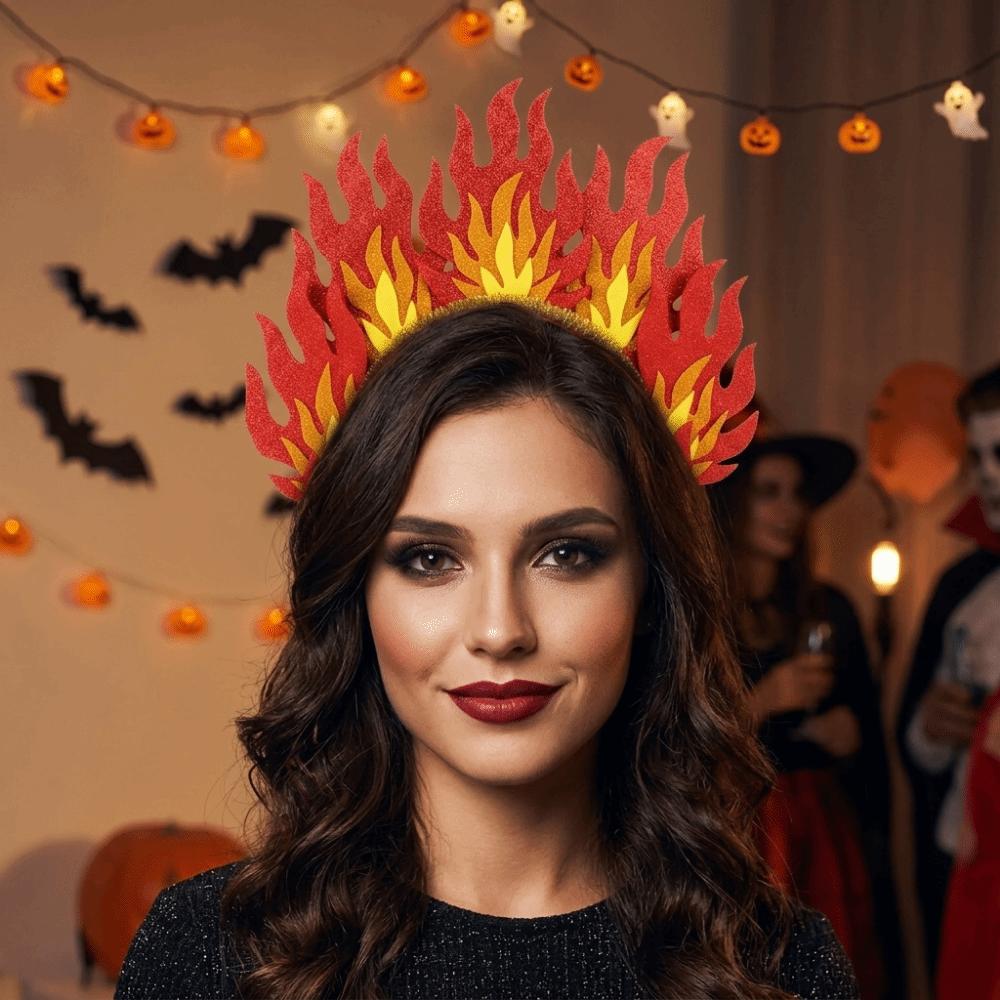Bequemes Halloween-Haarband Feuerförmig Feuerförmiges Stirnband Cosplay-Party
