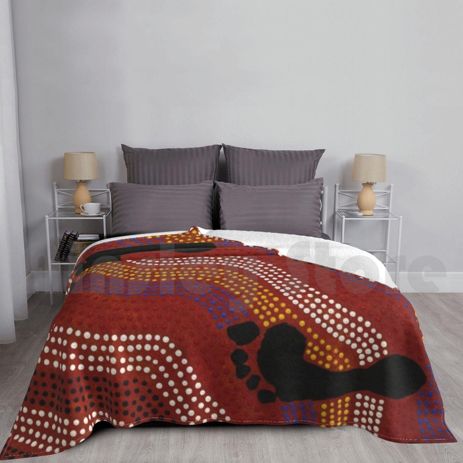 Blanket Foot Steps 44 Davidpeake David Peake Davepeake Dave Peake Peake Desert Australia Size: 75*100cm, Weight: 230 GSM