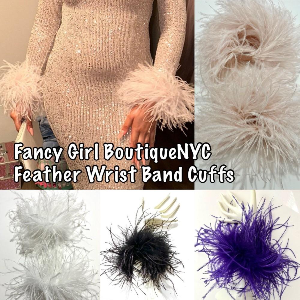 DIY 2 Stück wunderschöne Straußenfeder-Manschetten, flauschige Armbänder, farbige Federarmbänder, Haarschmuck, Fußkettchen, Ärmelmanschetten, Dekoration