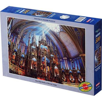 Montreal, Canada Notre Dame Cathedral Luminous Effect Jigsaw Puzzle TMX-50-059, Mixed Colors, 500 Pieces Jigsaw Puzzle, Childrens Games