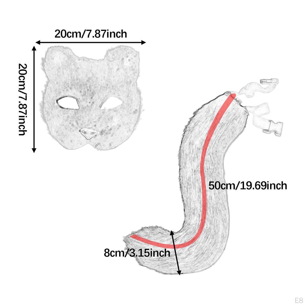 Artificial Cat Tail Halloween Party Festival Decoration Prop Set