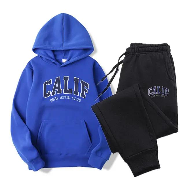 Nowość w Zestawach z Kapturem Spodnie dresowe 2 szt. Wzór z nadrukiem Odzież Y2k Designerskie bluzy Jesień Kobiety i Kobiety Zestawy z kapturem