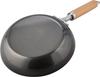 Wahei Freiz Black Iron Frying Pan 22cm Compatible Wooden Handle Made in Japan Selected Materials Tsubame-Sanjo IH/Gas GR-9747