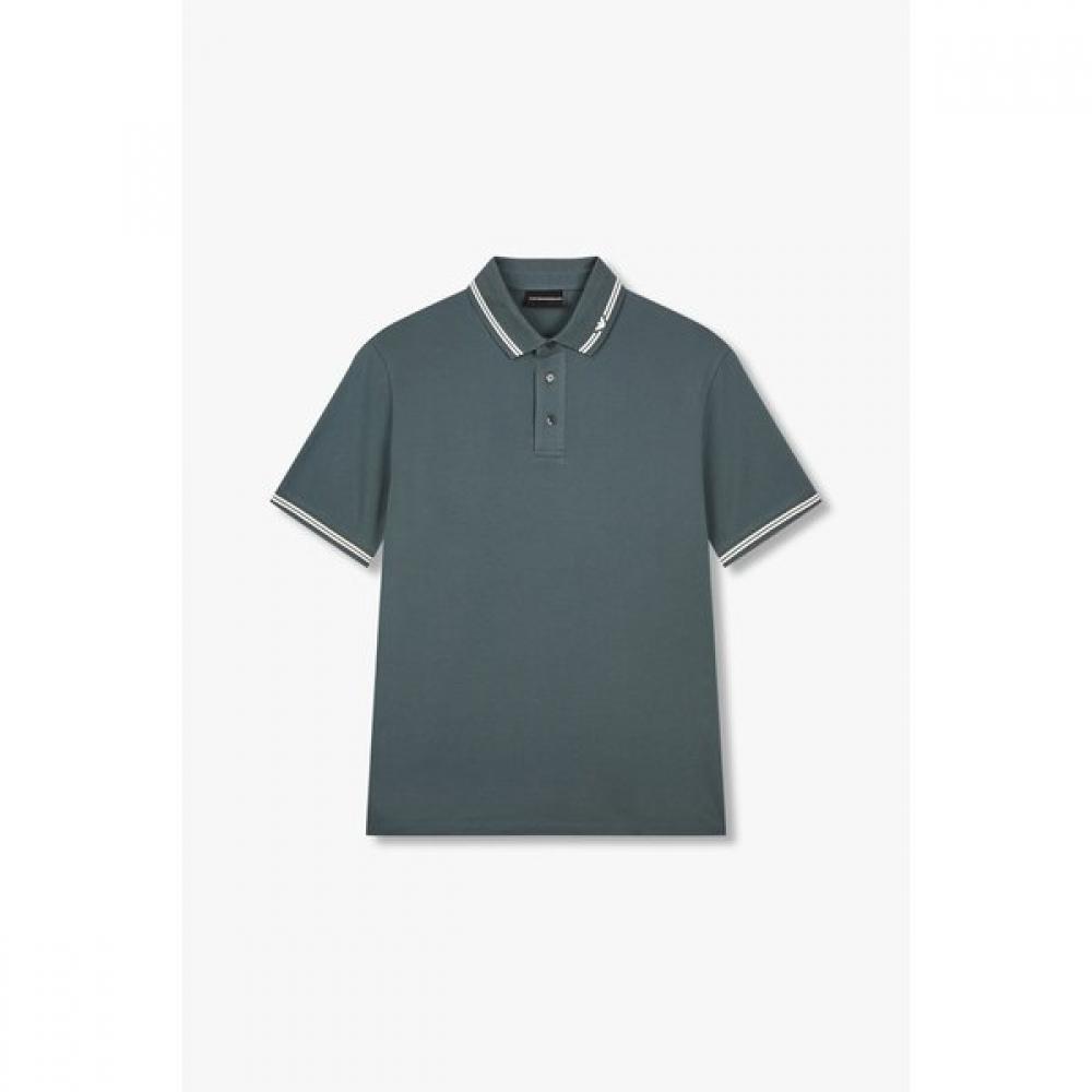 Emporio Armani Men S Color Block Trim Short Sleeve Polo Shirt A515126020 M