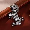 Brooch Horse-Themed Zine Alloy Brooch with Inlaid Crystals Enamel Faux Pearls Fairy Tale Badge Artistic Accessories