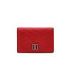 Daks Red Dd Logo Point Cowhide Card Wallet