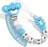 Bebé Personalizado Silicona Nombre Oso de Dibujos Animados Accesorios para Recién Nacidos Cadena para Chupete Juguete para Morder Juguete de Dentición Cadena para Portachupetes