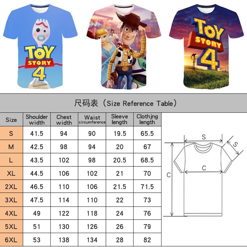 Lebhaftes Toy Story 4 Unisex 3D-Druck Freizeit-T-Shirt für bequeme Sommerkleidung