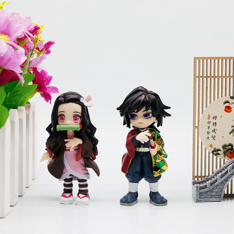 Demon Slayer Tanjiro Kamado Nezuko Anime Cartoon Figure Blind Box Creative Personalized Statue Model Ornament Surprise Gift Box