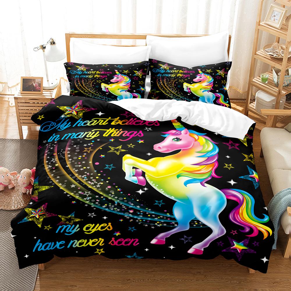 3D Cartoon Horse Duvet Cover Set With Pillowcase Twin Full Queen King Size Bedding Sets