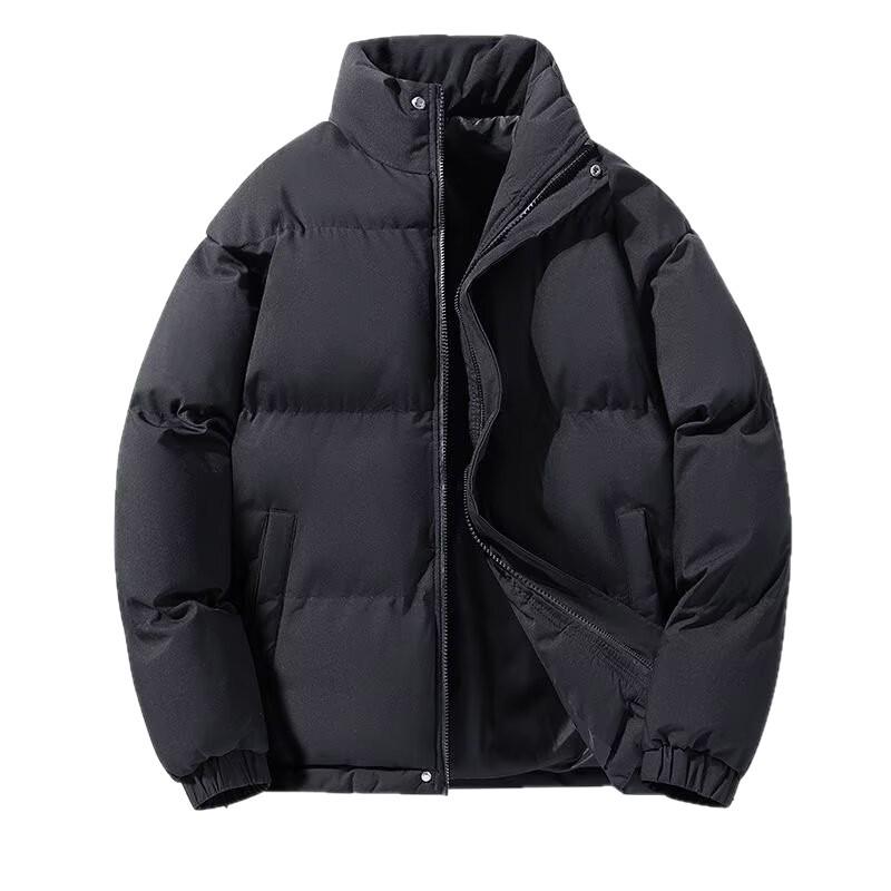 Winter Men's Loose Fit Cotton Jacket - Trendy Hong Kong Style Stand Collar Outerwear
