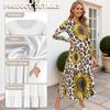 Long Sleeve Casual Daily Dress Ladies Patchwork Hem Midi Dress