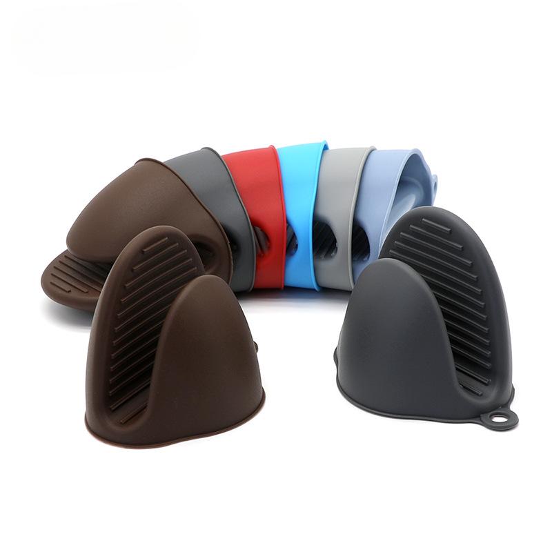 Thickened Anti-hot Grip Silicone Gloves High Temperature Resistant Butterfly Pot Handle Clamp Insulated Dish Clamp Microwave Oven Kitchen