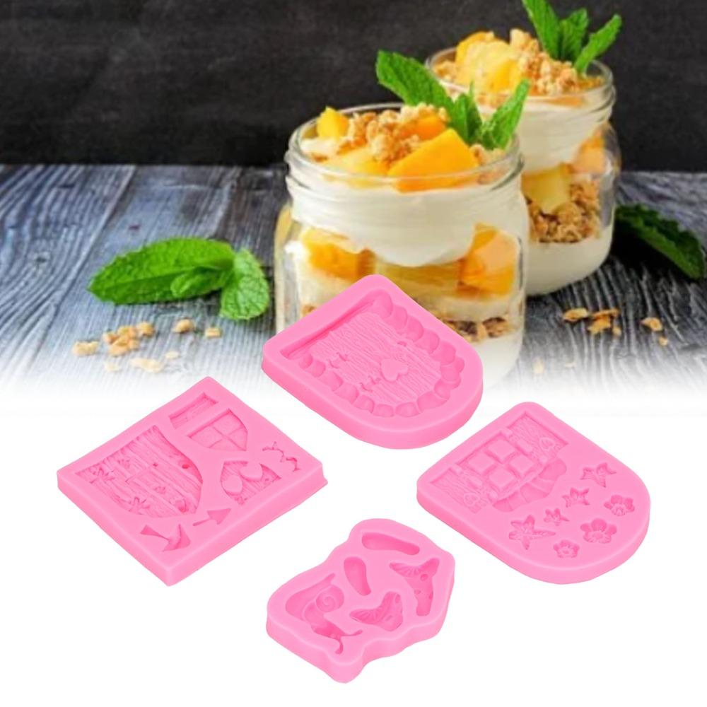 4pcs Easy Release Fairy Garden Molds Non-Stick Fondant Cake Molds  Wedding Cake Decor
