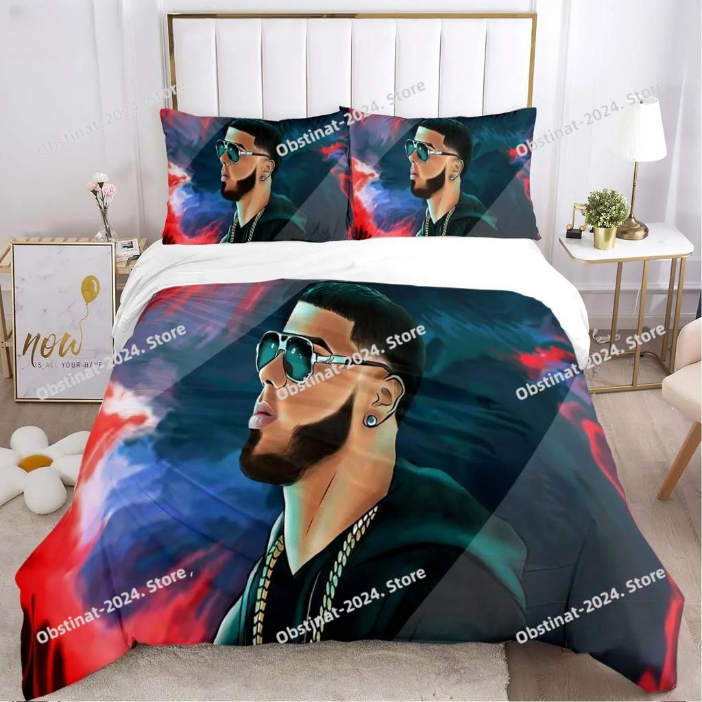 Anuel AA Rapper Hip Hop Singer All Season Bedding Set Printed Duvet Cover Pillowcase Single Double Style Queen King Size Sets