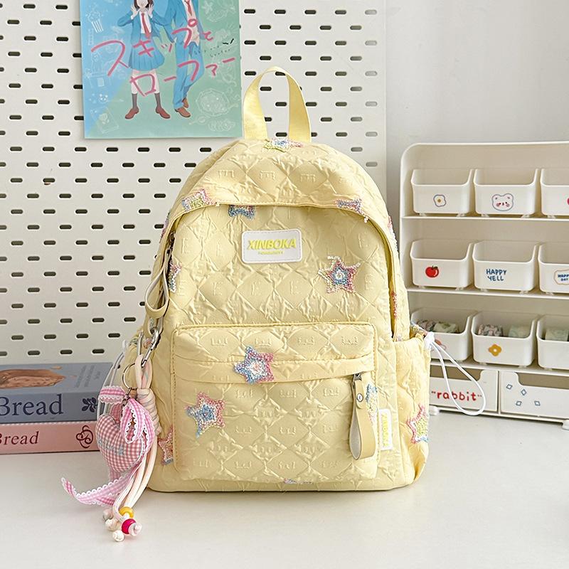 Star Schoolbag Female Junior High School Students Cute Versatile Large Capacity Backpack High Value Student Backpack Trend