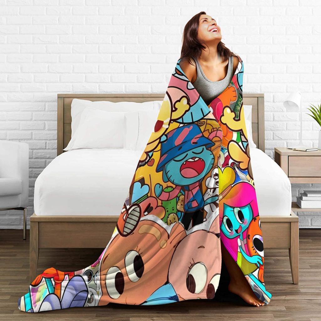 The Amazing World Of Gumballs Fashion Blanket Cozy Soft Throw Fashion Blankets for Sofa Multiple Sizes Rug Piece