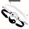 2 Pieces/set, Yin and Yang Tai Chi Couple Bracelet, Adjustable Rope, Friendship Bracelet, for Girlfriends/couples/boyfriends/girlfriends