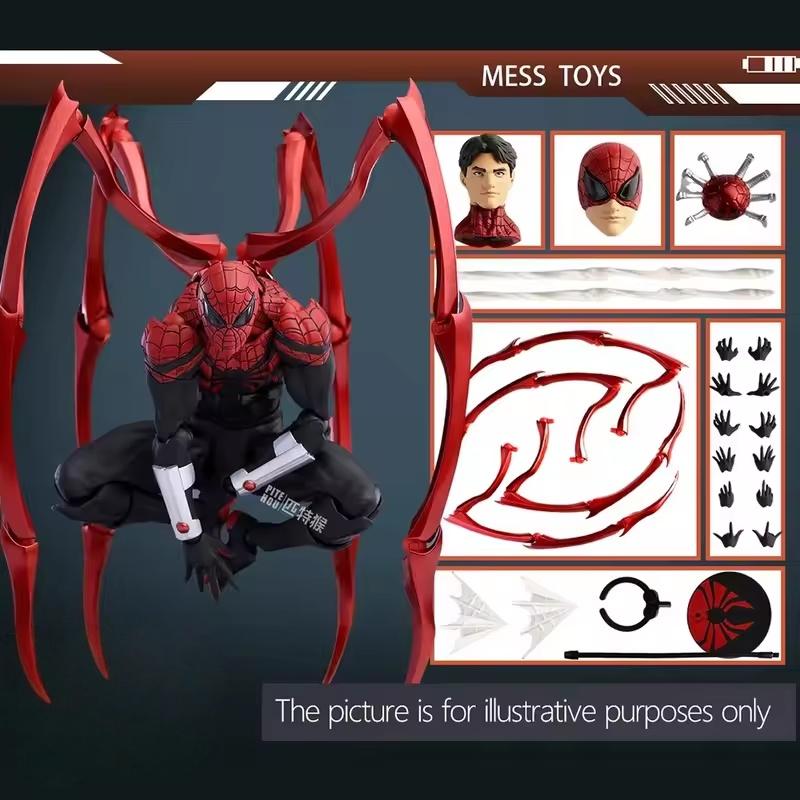 Neue Spider-Man Puppe Premium PVC Schwarz und Rot Spider-Man Mess Toys Action-Puppe im Anime-Stil geeignet für Sammler und als G