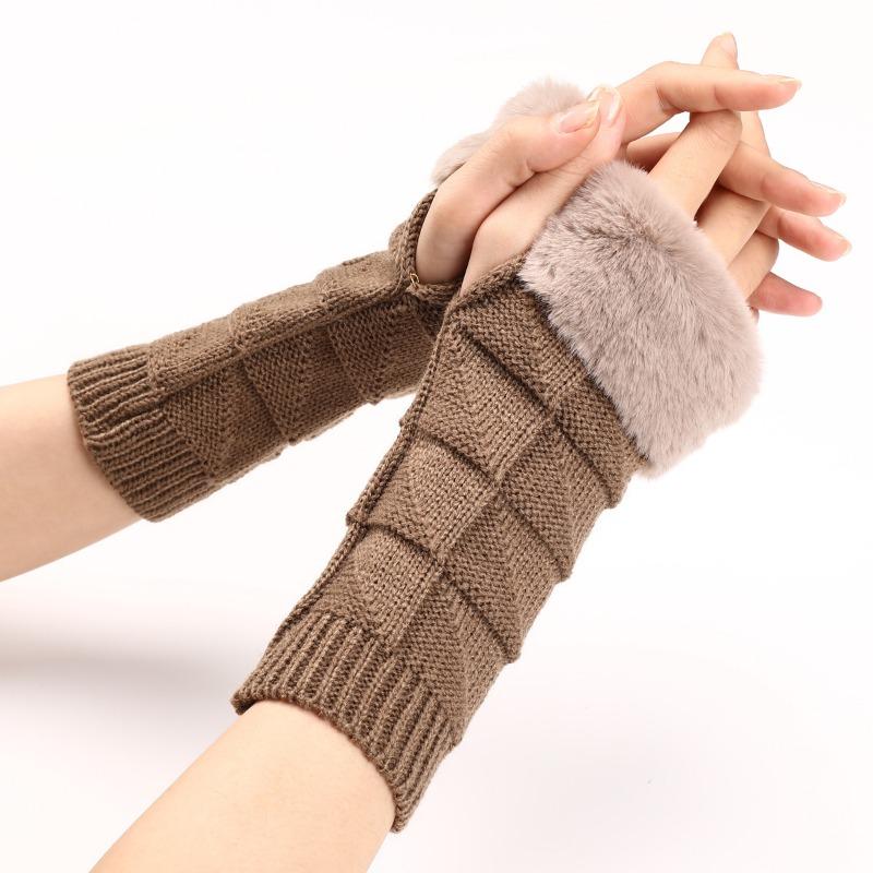 Botvotee Y2k Accessories Fingerless Gloves Sleeves for Women Arm Warmers Winter Knit Short Sleeve Fashion Hands Free Gloves