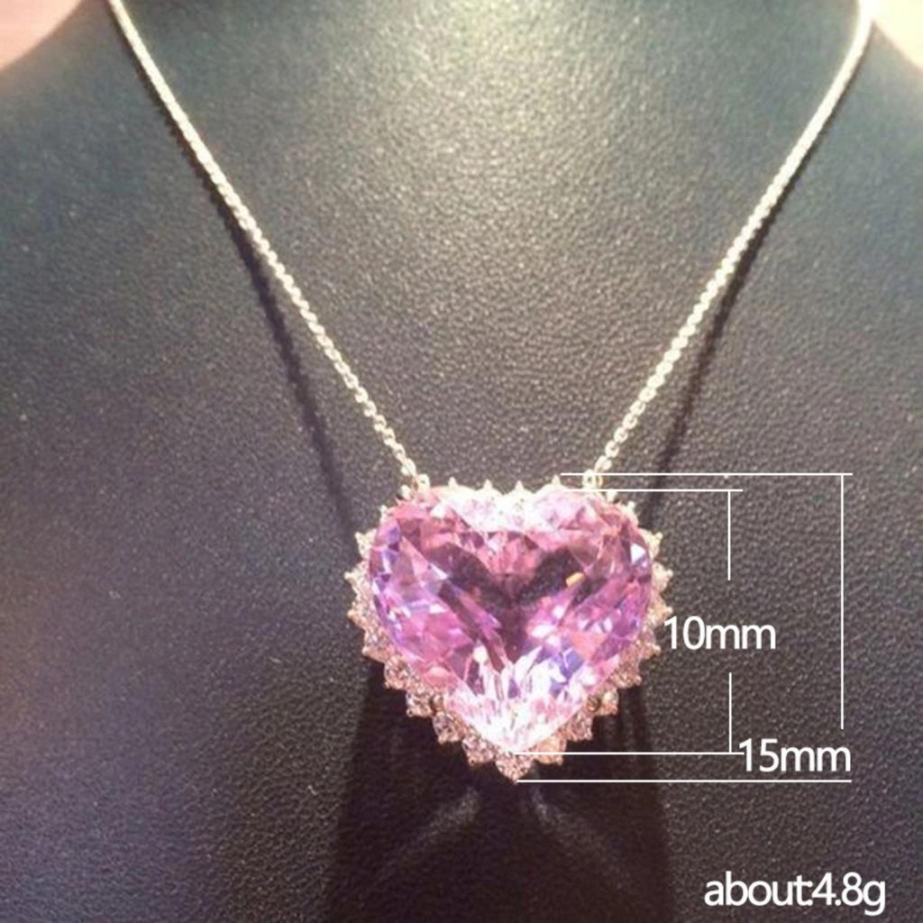 Light Luxury Heart-shaped Zircon Inlaid Pendant Necklace, Suitable for Daily Wear, Valentine's Day Gifts, Birthday Gifts